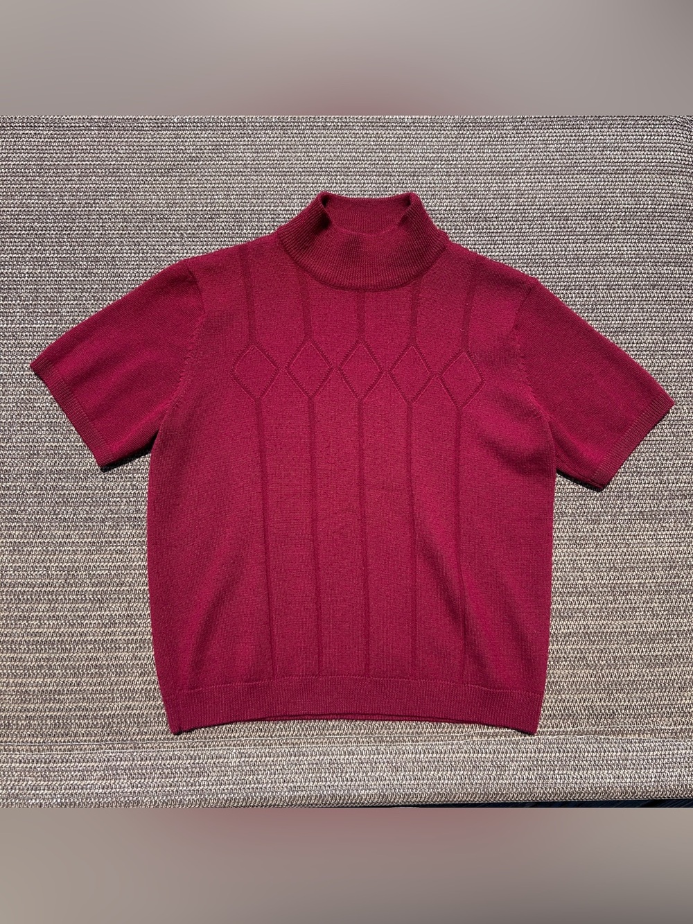 VTG Bridgetown Collection Burgundy Mockneck Wool Knit Sweater M